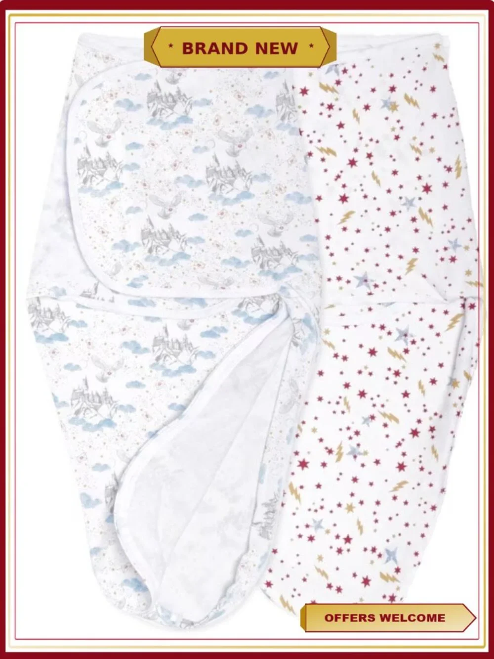 Harry Potter Wrap Swaddle Cotton 2-Pack Newborn 0-3M